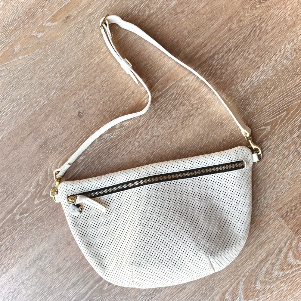 Clare V - Grande Fanny - Cream Perforated